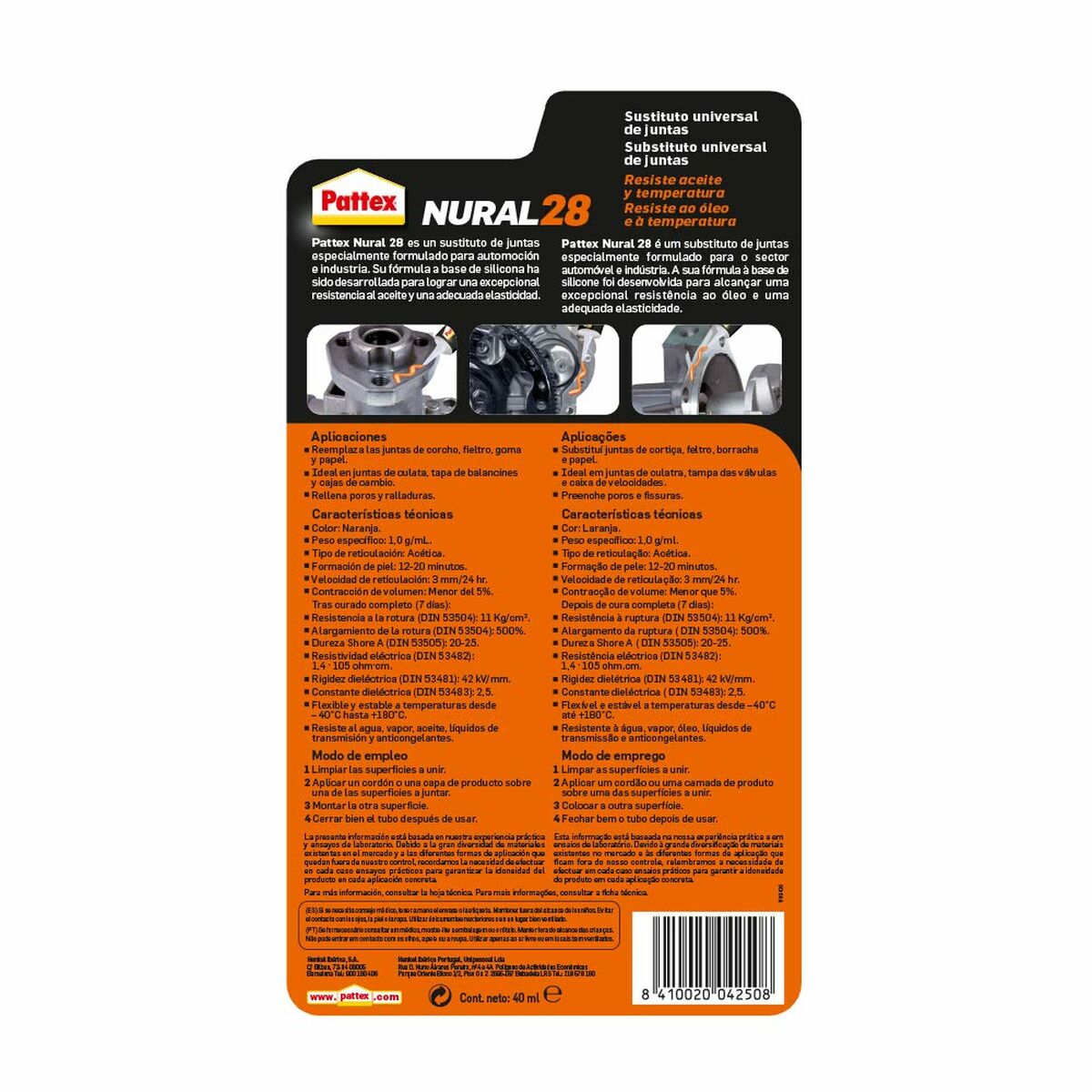 Saumojen kunnostuslaite Pattex Nural 28 Oranssi 40 ml (1 osaa)